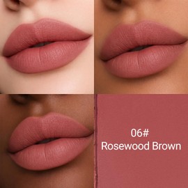 Erinde Matte Lipstick Lip Liner Crayon for Women, Natural Nude Lipstick Lip Liner Pencil, Moisturizing Smooth Lip Stick Lipliner Waterproof Long Lasting, Vegan & Cruelty-Free, F06 Rosewood Brown