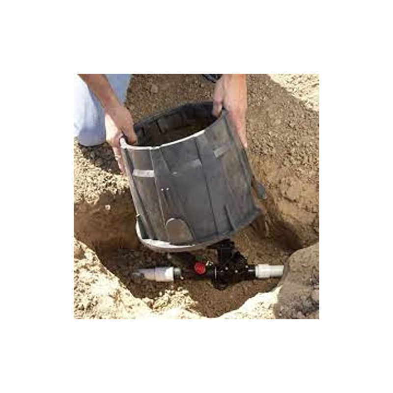 Rain Bird VBRND10 Round Sprinkler Valve Box, Black with Green