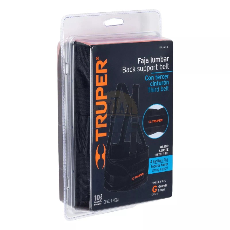 Truper FAJA-LX Lumbar girdle with third belt, size G