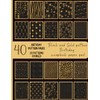 40 Black and Gold pattern birthday scrapbook paper pad, 2x18th