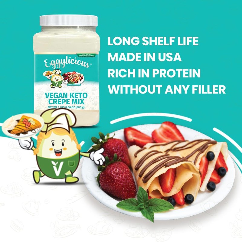 Eggylicious Vegan Keto Crepe Mix | Low Carb Crepe Mix