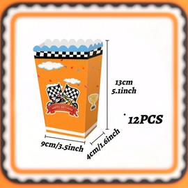 12 PCS Dirty Bike Motocross Popcorn Boxes Race Car Popcorn Boxes Treat Bags Goodie Bags for Wild Motorbike Dirty Bike Birthday Party Supplies Favors