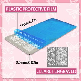 PH PandaHall Nail Stamp Plates Set of 5 Flower Lace Nail Art Stamping Plate Butterfly Nail Art Stencils Stainless Steel Nail Picture Plates for Women DIY Print Nail Salon Design 12 x 6 cm