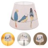 Housoutil Fabric Bird Lampshade,Medium Pattern Drum-Shaped Table Lamp Shade,Beige Replacement