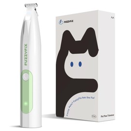FuzzyFix Dog Paw Trimmer with LED Light, Low Noise Paw Trimmer for Dogs, Type-C Rechargeable Dog Grooming Kit Dog Grooming Clippers for Paws, Eyes, Ears, Face, Rump