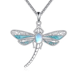 DAYLINLOVE Libelle Kette 925 Sterling Silber Libelle Halskette Türkis Anhänger Tier Schmuck Geschenk für Damen
