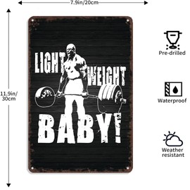 Light Weight Baby Metal Sign - 8x12 Inch Aluminum Gym Wall Art, Fitness Motivation Decor For Home Gym, Training Room, Ronnie Coleman Inspired