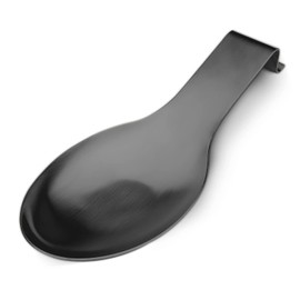 VanlonPro Stainless Steel Spoon Rest, Spatula Ladle Holder, Stainless Steel Utensil Spoon Rest Holder, Brushed Finish, Dishwasher Safe 9.8 x 3.7 Inch (Black 1PC)