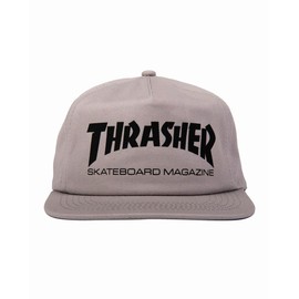 Thrasher Skateboard Magazine Snapback Printed Mag Logo Skate Hat, Grey/Black, One Size