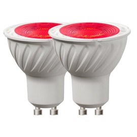 LIDESENMO 2-Pack LED Landscape Light 5W GU10 Red Green Blue Orange LED Spotlight Bulbs MR16 Coloured Spot Light Bulb for Wall Washer, Landscape Lighting, Decorative Lighting, Mood Lighting (Red)