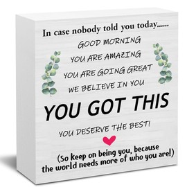 Hiagkmet Thank You Gifts for Women Men, Funny Home Office Decor Wooden Box Sign,Appreciation Inspirational Gift Ideas for Coworkers Friend, I Believe in You, You Got This