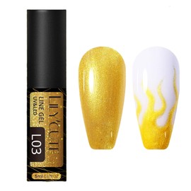 Virellay Gold Liner Gel Nagellack Schnell Trocknend, Kein UV/LED Licht Erforderlich (Gold, 5 ML)