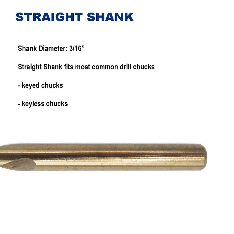 3/16-Inch Cobalt Steel M35 Left Hand Drill Bit for Removing