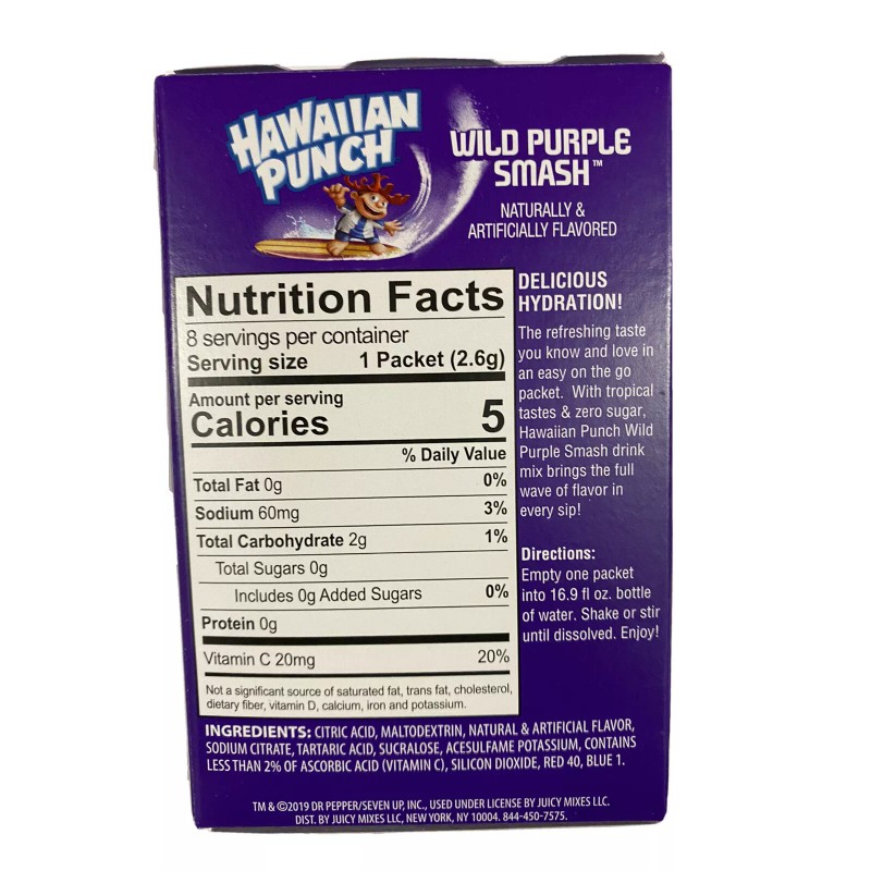 HAWAIIAN PUNCH Wild Purple Smash Singles To Go Lot Of