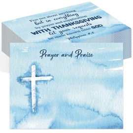 Moinchore 200 Pcs Prayer Request Cards 3x4 Inch Inspirations Prayer Request and Praise Cards(Blue,Stylish Style)