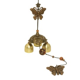 Hooshing - Campanas de viento de mariposa, pequeñas campanas de jardín de metal, campanillas de viento chinas para los mejores deseos, jardín, patio, decoración colgante, regalo