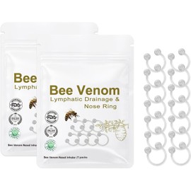 Unbranded Generic 2 Packs Bee Venom Lymphatic Drainage Nose Ring, Nose Ring White