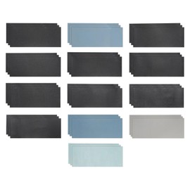 sourcing map 42pcs Sandpaper 120-5000 Grit 9 x 3.6 Inch Silicon Carbide Abrasive Wet Dry Sanding Sheets for Wood Finishing, Metal Sanding, Automotive Polishing