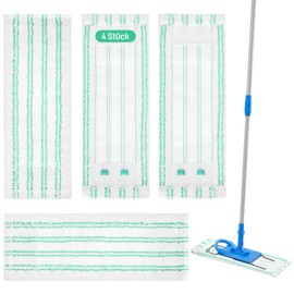 Kssvzz Pack of 4 Mop Covers Compatible with Leifheit Profi XL Micro Duo/Profi XL Cotton Plus Floor Mop Handles, Efficient Microfibre Replacement Cover for All Floors