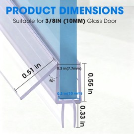 39 inch Shower Door Bottom Seal, 6 Pack Frameless Glass Shower Door Sweep Strip for 3/8'' Glass Stop Shower Leaks and Create a Water Barrier