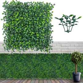 ODTORY Artificial Grass Wall Panel Backdrop,10" X 10" 12P(8.4 sqft) UV-Anti Greenery Boxwood Panels for Indoor Outdoor Green Wall Decor & Ivy Fence Covering Privacy