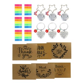 DRHYO Thank You Gifts 6 set, Appreciation Keychain for Teacher/Coworkers/Nursery Staff Leaving Gifts, Thank You Cards for Wedding/Christmas/Thanksgiving
