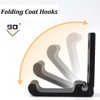 Folding Coat Hooks, Matte Black Wall Hooks for Hanging Coats