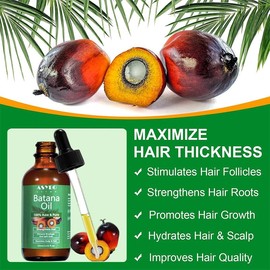 ASYBO Batana Oil, 60 ml Batana Oil for Hair, 100% Pure Natural Batana Oil for Hair Loss, Promotes Hair Thickness, Nourishes Scalp and Hair, Skin Care Oil