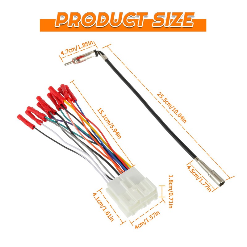 HUAREW Radio Wiring Harness with Antenna Adapter