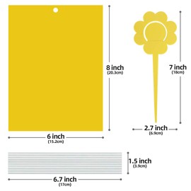 Kensizer 10-Pack Fruit Fly Trap, Yellow Sticky Gnat Trap Killer for Indoor/Outdoor Flying Plant Insect Like Fungus Gnat, Whiteflies, Aphids, Leaf Miners - 6x8 in, Twist Ties Included