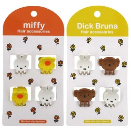 Miffy (Hair Access) Mini Hair Clips, Set of 4, Miffy & Flower Dick Bruna