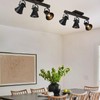 KEESFU 3-Light Track Lighting,Black Kitchen Track Lighting Fixtures Ceiling,Flexibly Rotatable