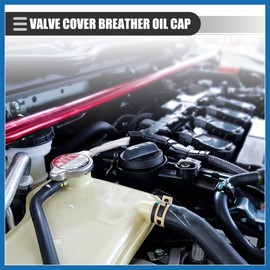 A ABSOPRO Oil Valve Cap Cover, for LSX LS1 LS6 LS2 LS3 LS7 Engines, Aluminum, with Breather, Black, 1 Set Item Replacement