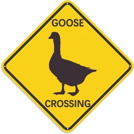 The Outdoor Warning Signs Goose Crossing Sign Metal Signs Indoor/Outdoor Sign 12×12 inches Metal Tin Signs for Industrial Road Safety Plaque Retro Vintage Wall Poster Wall Decor Garage Bar