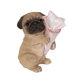 Uvia Pug with Bouquet Single Vase 15x10x17cm Doll Figurine Figurine Figurine Animal Garden Decoration Dog Dog H22154-3