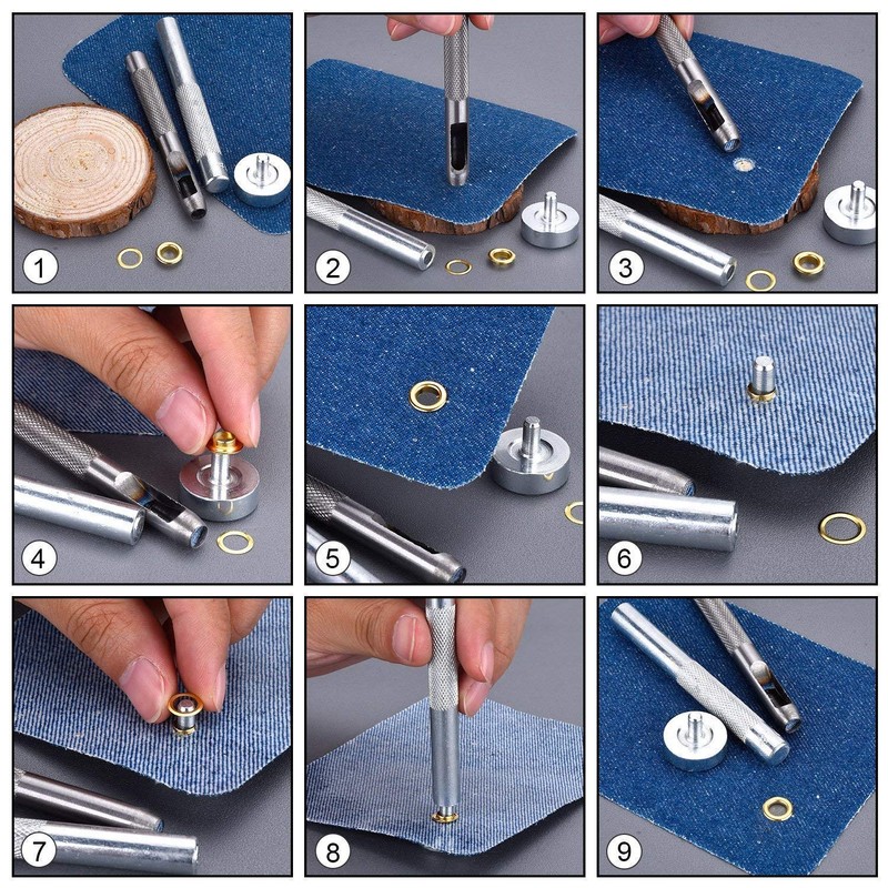Trimming Shop 5mm Black Eyelets Grommets with Washers for Clothing,