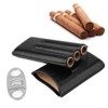 Crocodile Grain Faux Leather 3 Tube Cigar Travel Case Holder