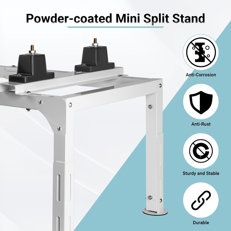 Eastrexon Mini Split Ground Stand, Adjustable Anti-Vibration Mini Split Stand