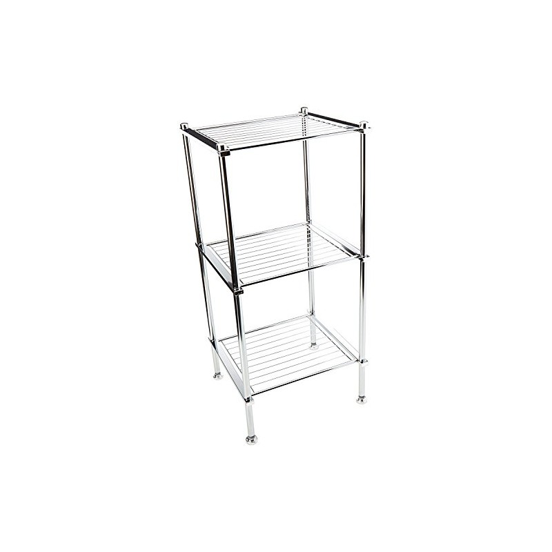 Organize It All 3 Tier Chrome Freestanding Bathroom Storage Shelf