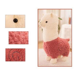 Boosns Children's Alpaca Doll Plush Toys Creative The Best Accompaniment Gift for Friends and Family (Red, 28 cm)