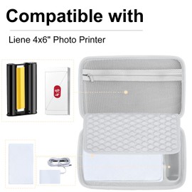 Akouta EVA Hard Storage Case Compatible with Liene 4x6'' M100/M200 Photo Printer Full-Color Portable Instant Printer,Anti Fall and Waterproof,Orange(Case Only)