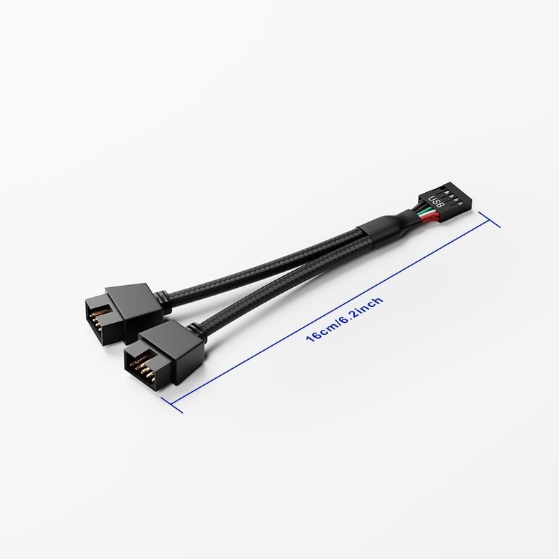 SSSUWP Motherboard 9pin USB2.0 to Dual 9pin Extension Cable, 9