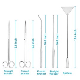 3 in 1 Aquarium Scissor Tweezers Spatula Kit,Stainless Steel Aquascaping Tools Set Fish Tank Aquatic Plants Trimming Cleaning Accessories, Fish Starter Kits (Black)