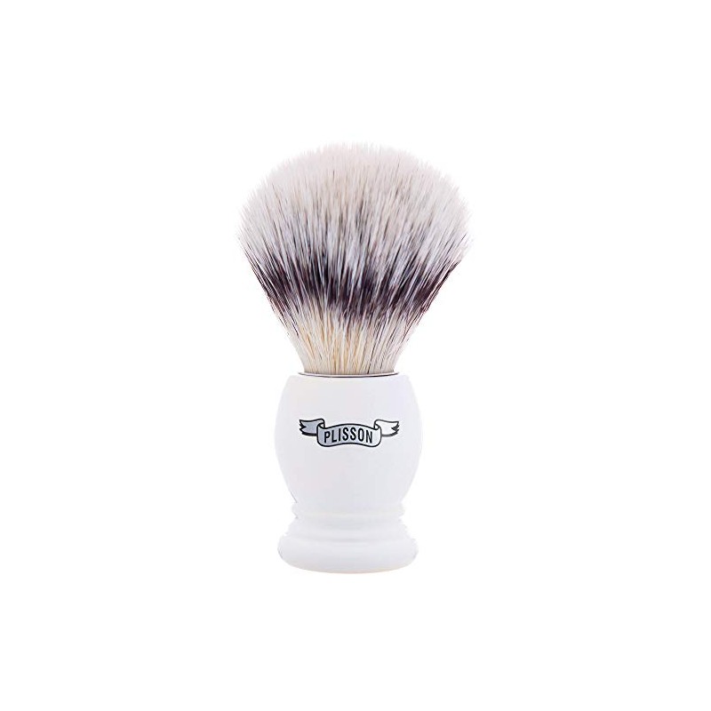 Plisson Mother of Pearl White Fibre Shaving Brush Size 12