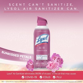 Lysol Air Sanitizer Spray with Odor Eliminator for Home & Office, Sanitizing Spray, Air Freshener Alternative, Sunkissed Petals Scent, 10 oz (Pack of 3)