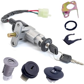 Ignition Switch Lock Key Fuel Tank Cap Set 50cc GY6 150cc 139QMB Chinese Scooter 125cc 150cc Moped Taotao Jonway Sunl with 4 Wires