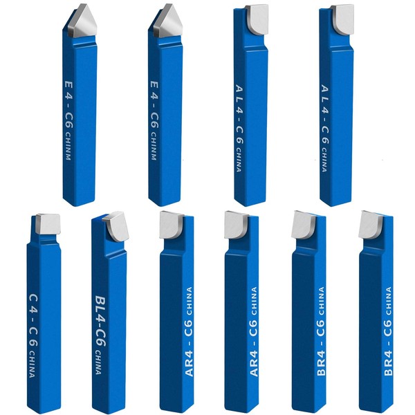 SENDUO 10PCS 1/4" Metal Lathe Tooling Carbide Tip Tipped Cutter