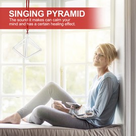 MILISTEN 1 Set Crystal Singing Pyramid Quartz Healing Hand Percussion Musical Instrument Yoga Bowl with Crystal Striker For Sound Healing Meditation As Shown