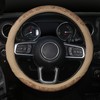 Wood Grain Steering Wheel Cover, 14.5-15 inch, Beige