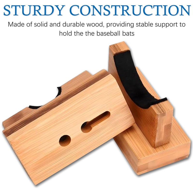NVAAV Baseball Bat Display Case - Solid Wood Baseball Bat